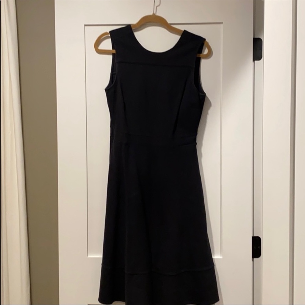 Lands end sleeveless ponte stretch dress with flare skirt size 8